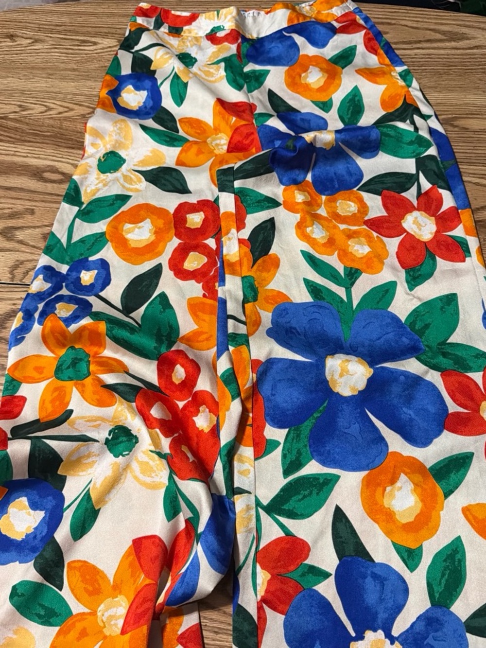 Wide Leg Floral Print Pants - Multicolor